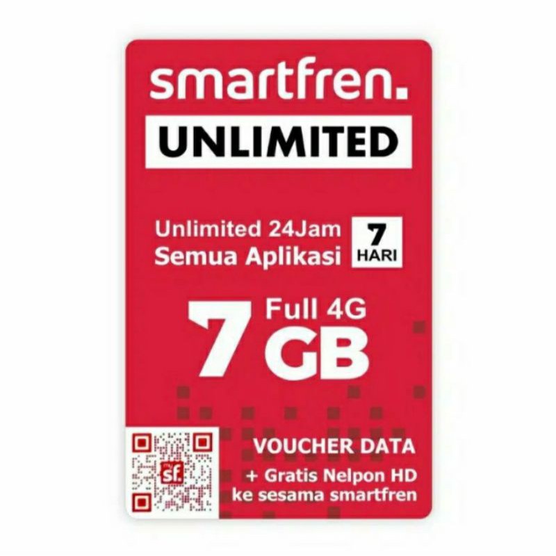 vocer smartfren UNLIMITED 7Hari (FUP 1GB/Hari)