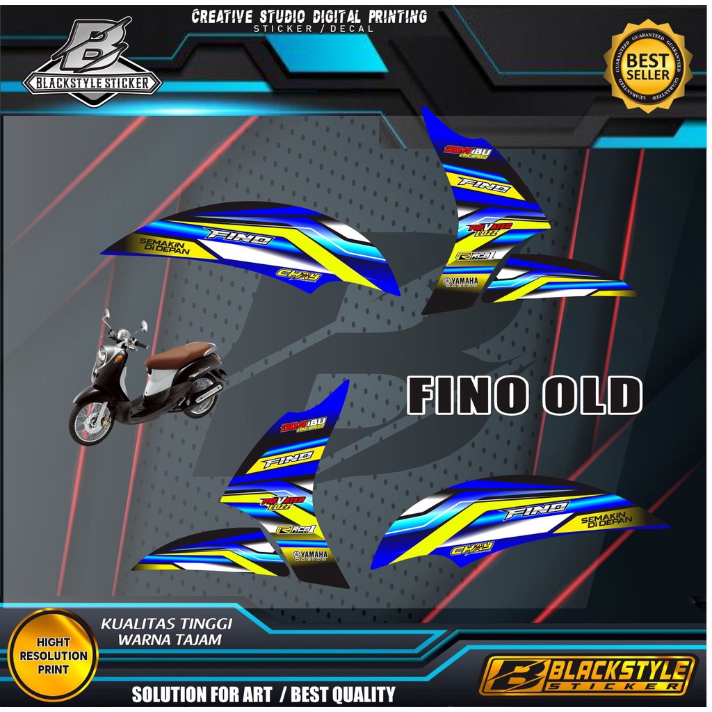 STIKER SIMPLE MOTIF DECAL STIKER STRIPING YAMAHA MOTOR FINO OLD / STIKER FINO KARBU VARIASI / STRIPI