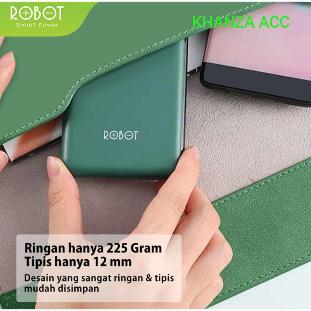 KHANZAACC ROBOT RT180 PowerBank 10000mAh Dual Input Port Type C &amp; Micro USB