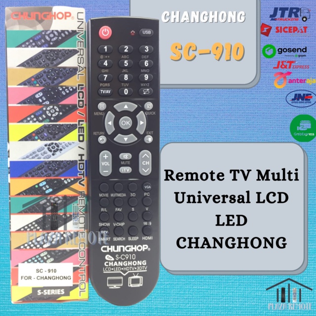 Remot / Remote TV Multi / Universal LCD/LED CHANGHONG SC-910 / ecer dan grosir