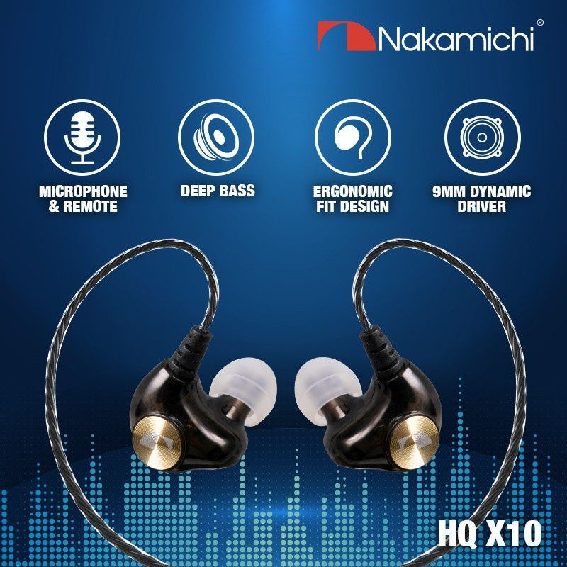 Earphone Nakamichi HQ X10 In Ear Monitor Mic Original