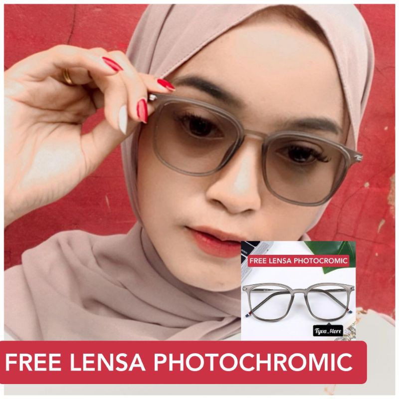 FRAME Kacamata Wanita plastik Kotak FRAME KACAMATA MINUS PHOTOCROMIC