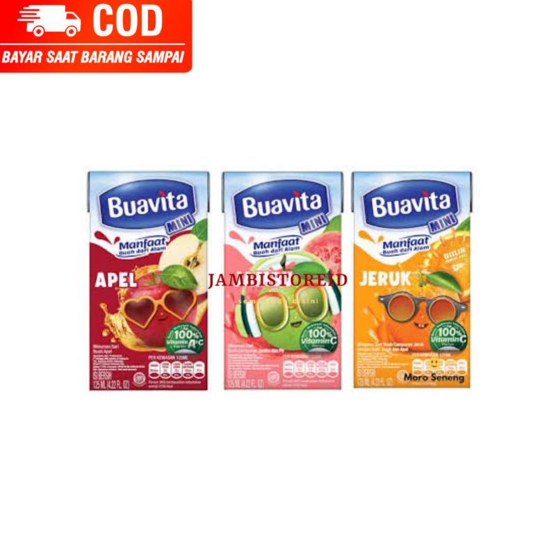 

(JAMBISTOREID) JAMBI LANGSUNG KIRIM Jus Buavita Mini 125ml Apple Guava Orange Apel Jeruk Jambu Air Jambi