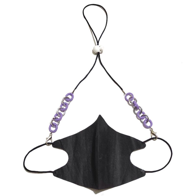 2 in 1 Kalung Strap Mask + Connector Masker Hijab Free Stopper Denise Acrilic Chain Rantai  Akrilik
