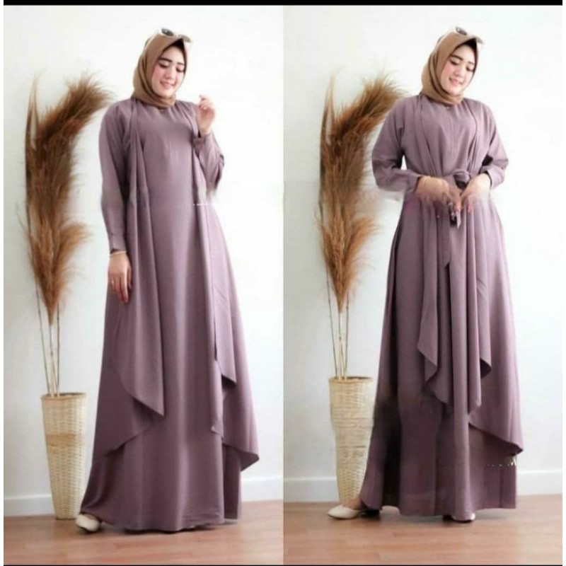 Baju Gamis Syar'i Wanita Muslim Terbaru Aluna Maxi Dress Termurah