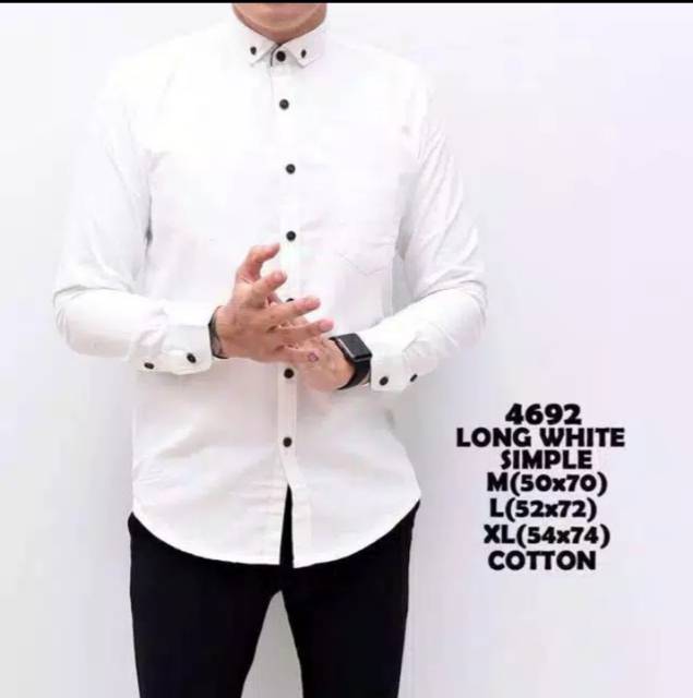 Kemeja polos  pria bahan katun leher non ciangi slimfit