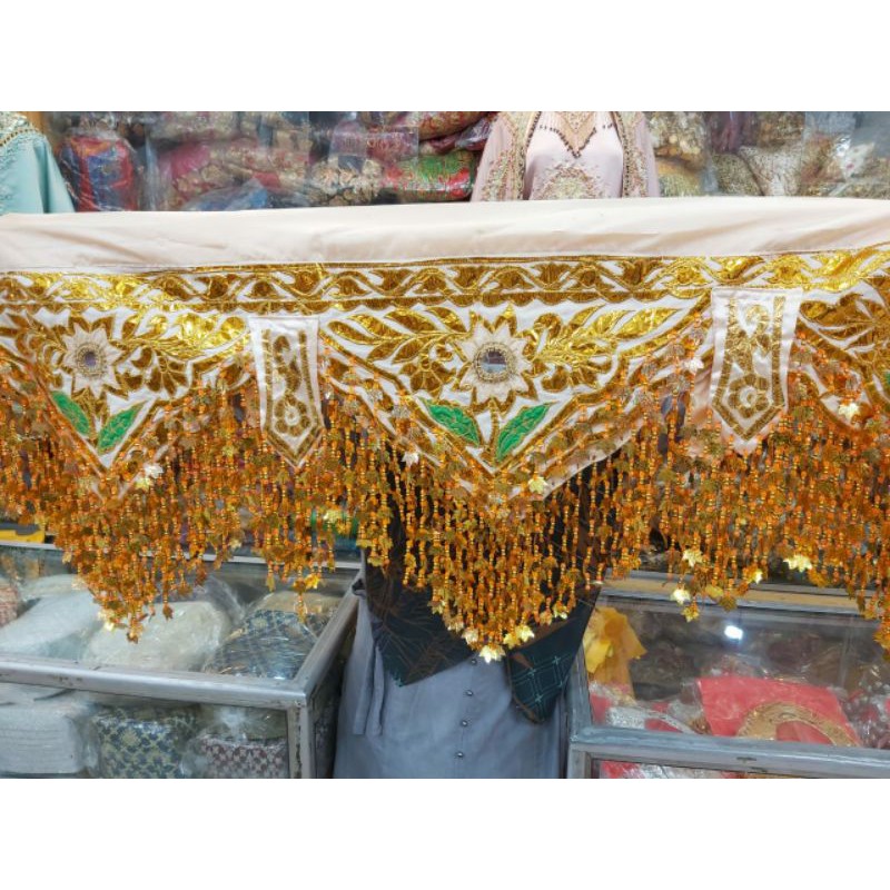 Ondas lokan lidah prada / kain dekorasi pelaminan