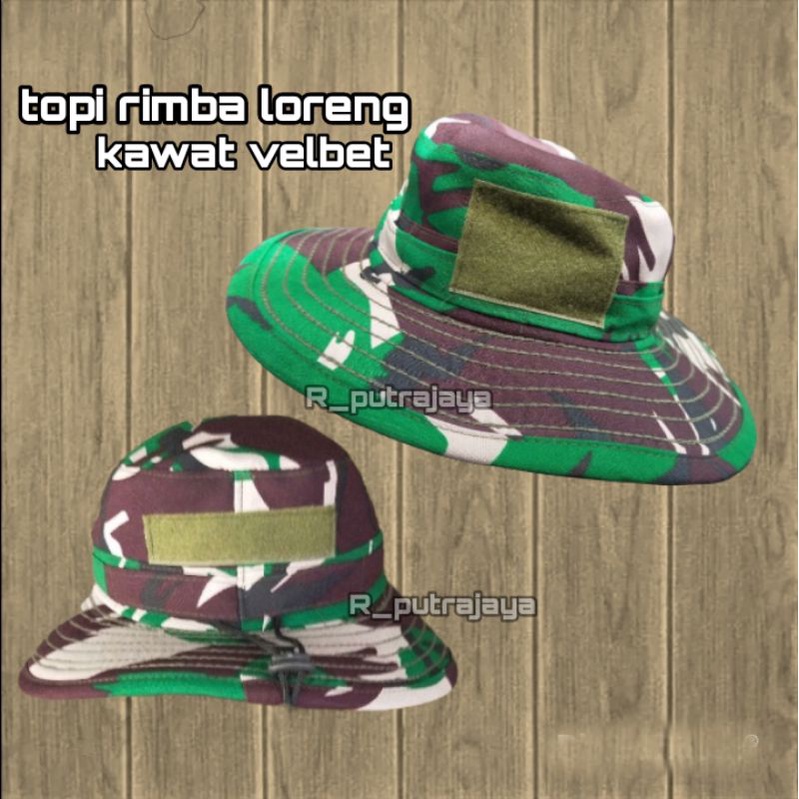 TOPI RIMBA VELBET LORENG/TOPI RIMBA VELBET WATERPROOF/TOPI RIMBA LORENG TNI