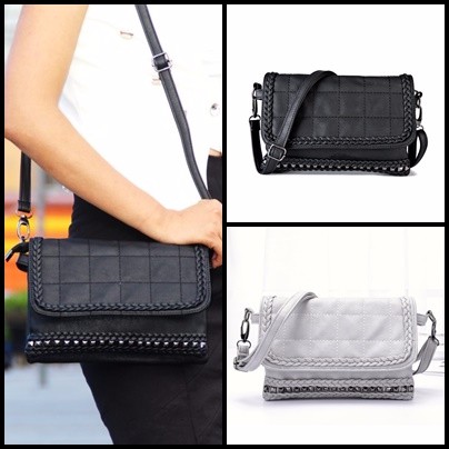 PROMO TAS FASHION WANITA IMPORT - SELEMPANG - MB1589 BLACK & GREY