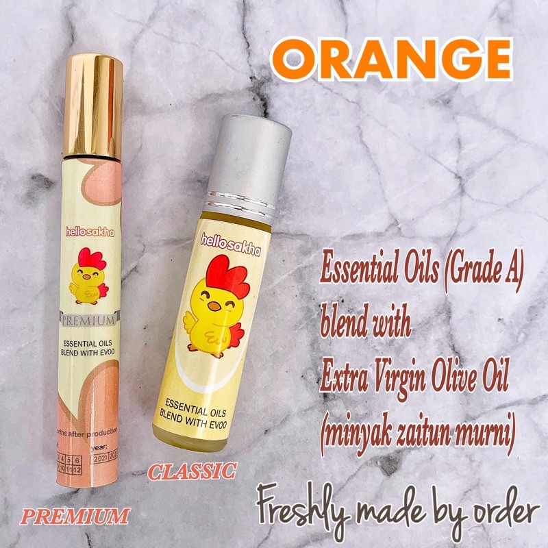 ORANGE Essential Oil + Evoo / minyak zaitun / obat herbal alami anti mual mabuk darat laut udara