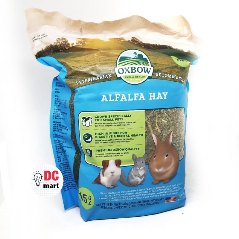 Oxbow Alfalfa Hay 15oz/425 Gram / Makanan Jerami Rabbit ,Guinea Pig &amp; Other Alfafa HAY