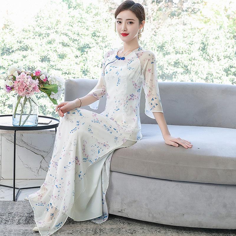 large size women's wear Chinese style retro new improved cheongsam young republic