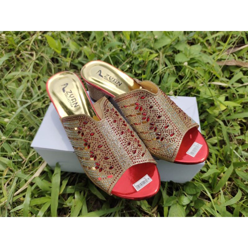 Sandal heels payet permata,sandal model terbaru