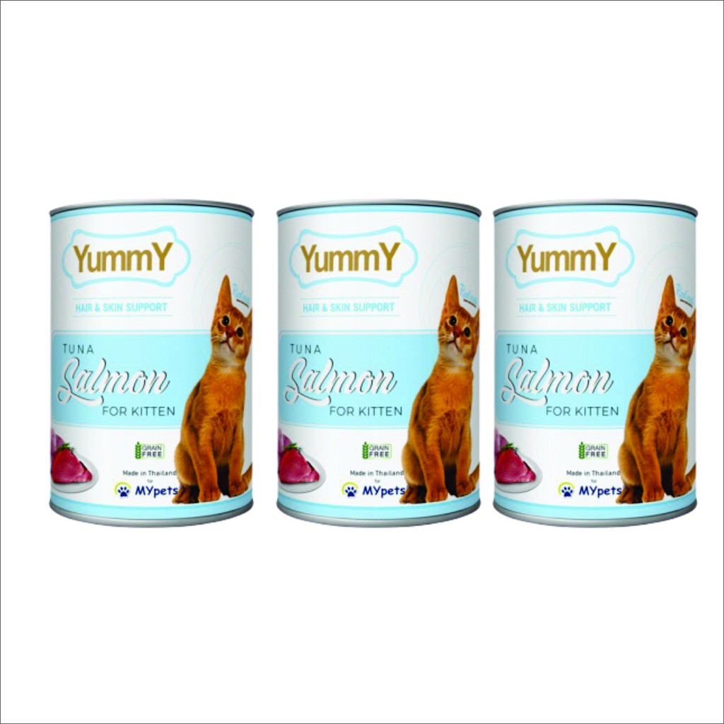 Makanan Kucing Yummy Can 400gr Kitten TUNA SALMON