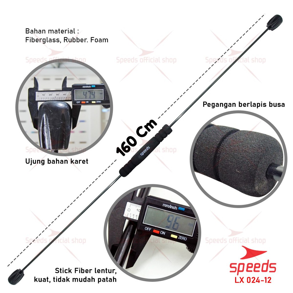 SPEEDS Flexi Bar Stick Tongkat Flexi Bar Swing Training Workout Untuk Kebutuhan Fitness Gym 024-12