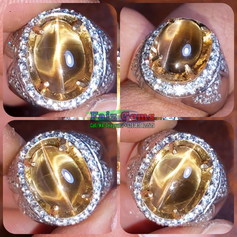 HQ NATURAL CATS EYE SILIMANITE 2.85CT - YELLOW SAPPHIRE- BLUE SPINEL-MOONSTONE-APATIE-GREEN EMERALD