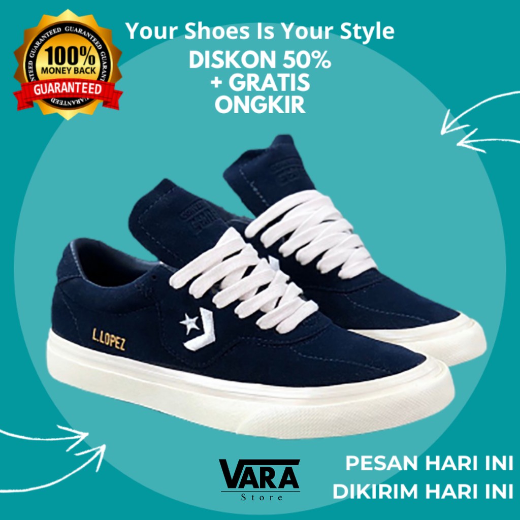 (BISA GRAB) CONVERSE LOW LOPEZ SUEDE NAVY / SEPATU CONVERSE LOPEZ PREMIUM / CONVERSE LOPEZ
