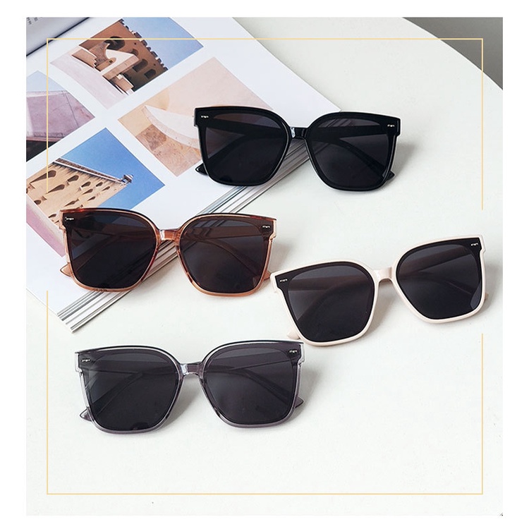 Korean Fashion Square Frame Sunglasses with Uv Protection for Women Men