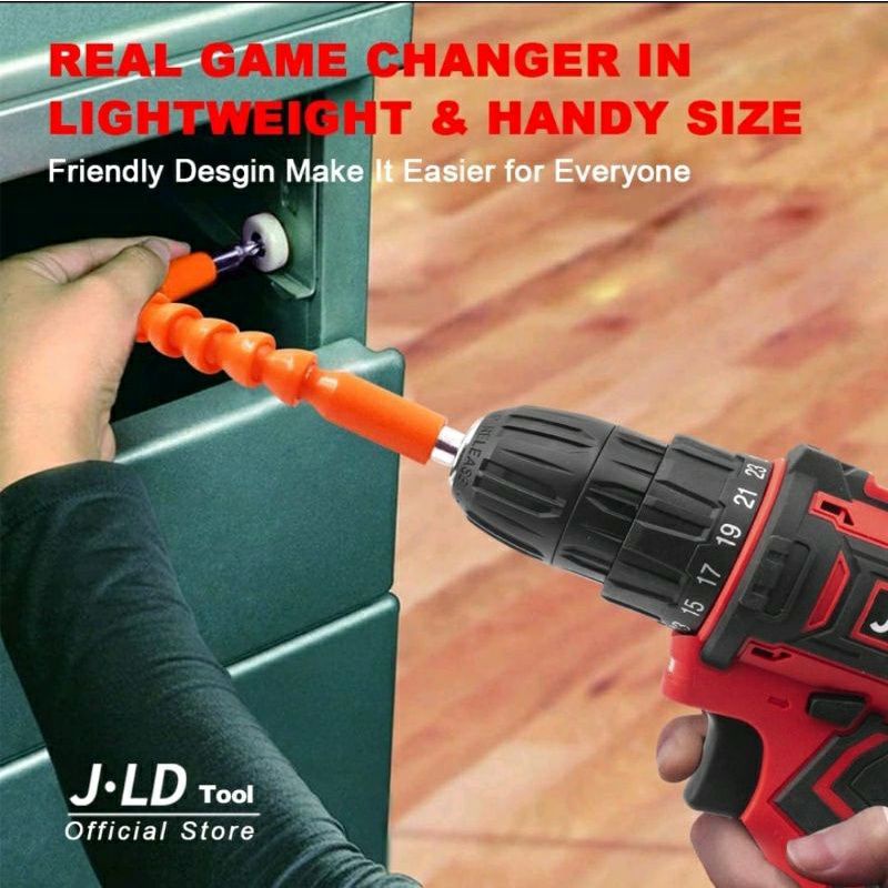 Bor batrei JLD 12V merah cordless drill 2batrei bor obeng sekrup bolak balik japan technology