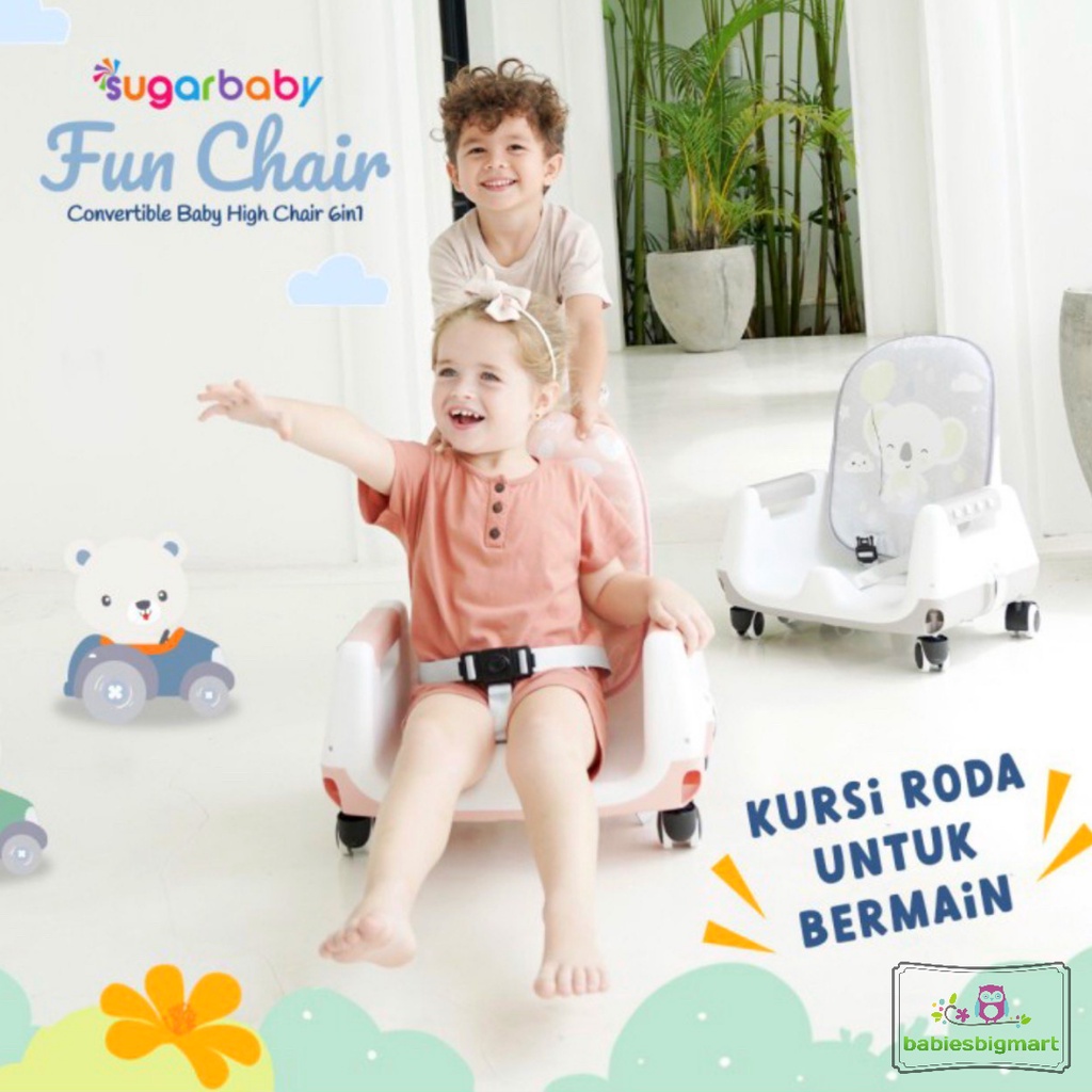 SUGAR BABY FUN CHAIR CONVERTIBLE BABY HIGH CHAIR 6IN1 / SB 925 KURSI MAKAN FUNC