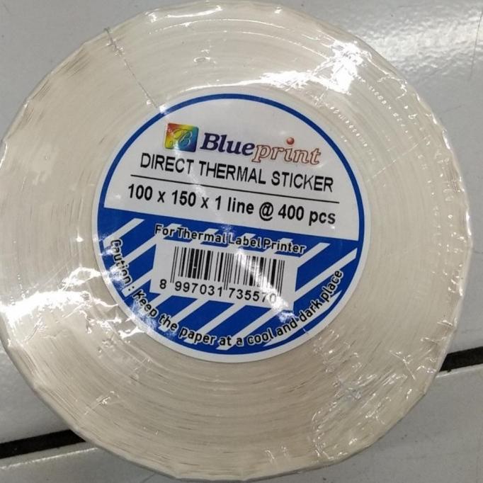 

+++++] blueprint kertas label sticker kertas thermal 100x160 isi 400 lembar