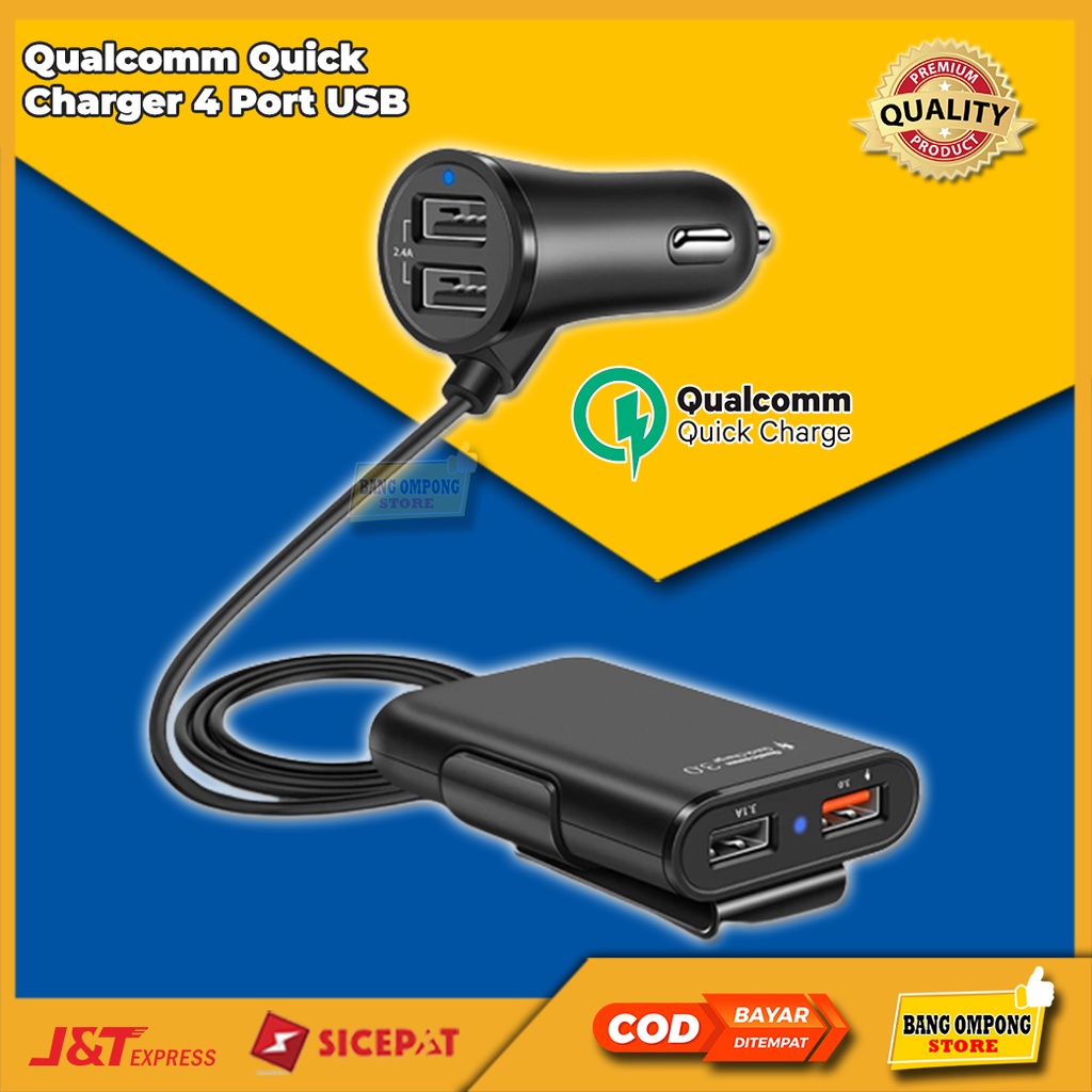 Charger Casan Mobil Car Charger Fast Charging Qualcomm Quick Charger 4 Port USB Super Fast Charging Car Charger Charging Casan Mobil