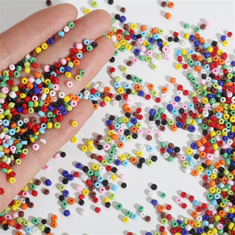 500 PCS DIY 3mm Manik-manik Kaca Manik-manik Beras Warna Solid, Bahan Gelang #261141322