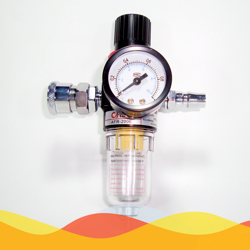 AFR2000 Air Filter Regulator/Regulator Pemisah Air Tersaring/Prosesor Sumber Udara PNP Mollar Single Air Filter Regulator 1/4 Inch - Filter Udara Kompresor