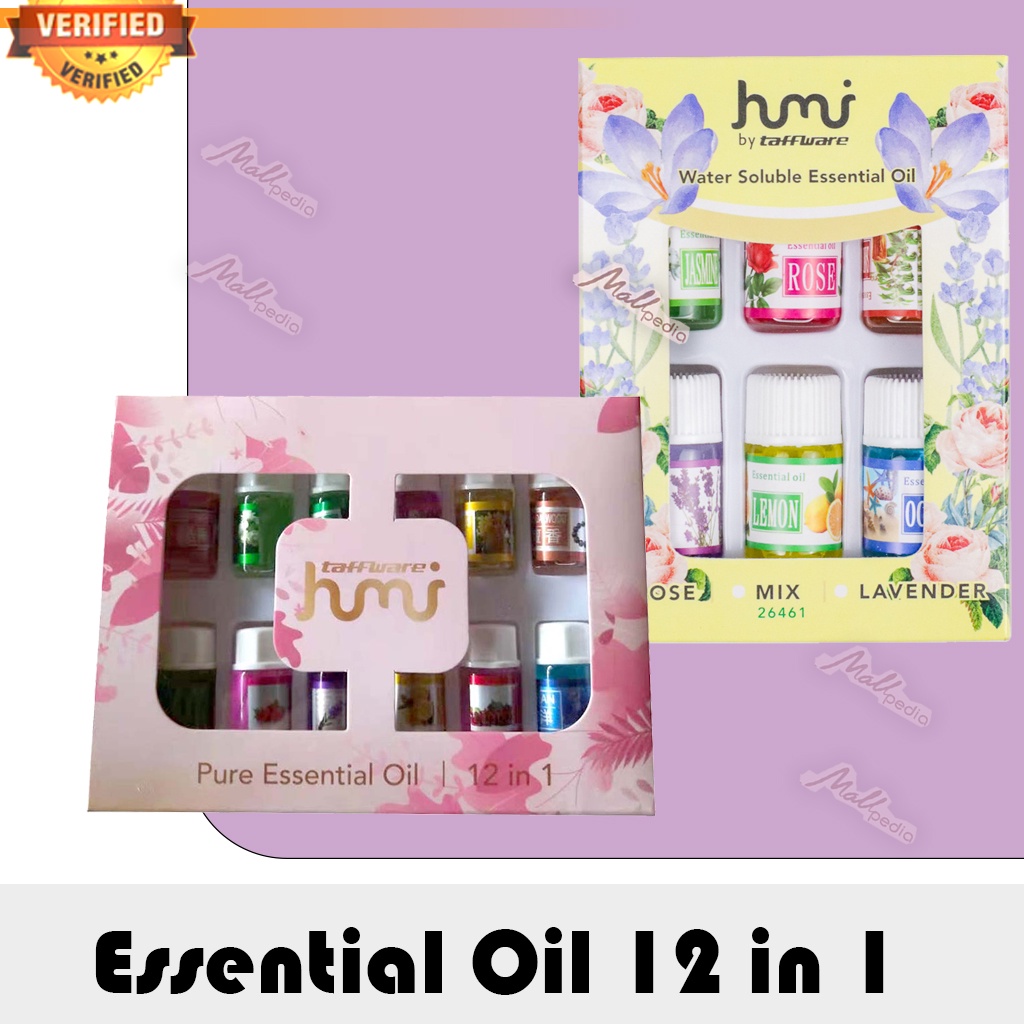 SH8 Paket 12 Essential Oil Diffuser Humidifier Minyak Aromatherapy Aromaterapi Esensial Oil 12 in 1 dan 6 in 1 - 3ml GS8 OUBBGLVS