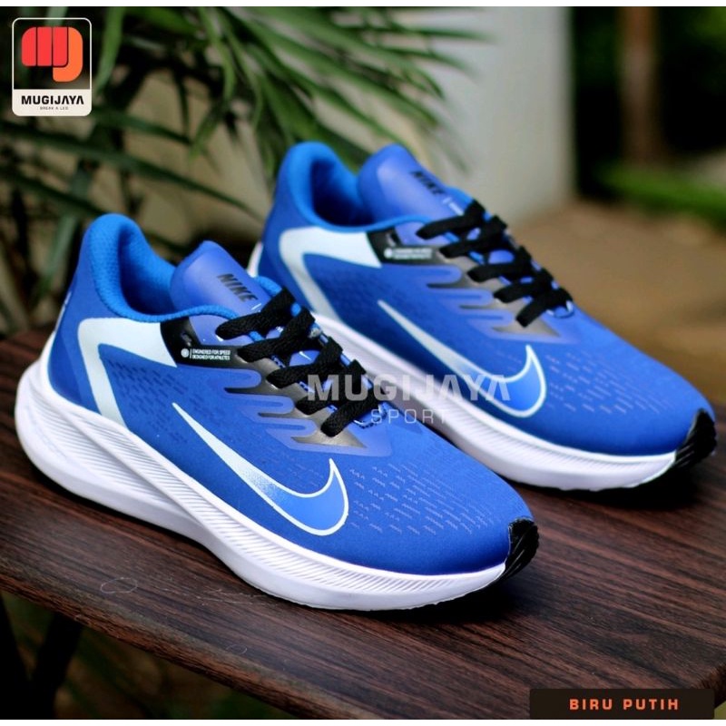 SALE 50%! Sepatu Olahraga Pria Nike Pegasus Winflo 6 Men Sport Shoes Sepatu Lari Pria Running Murah Casual Sneakers Blue