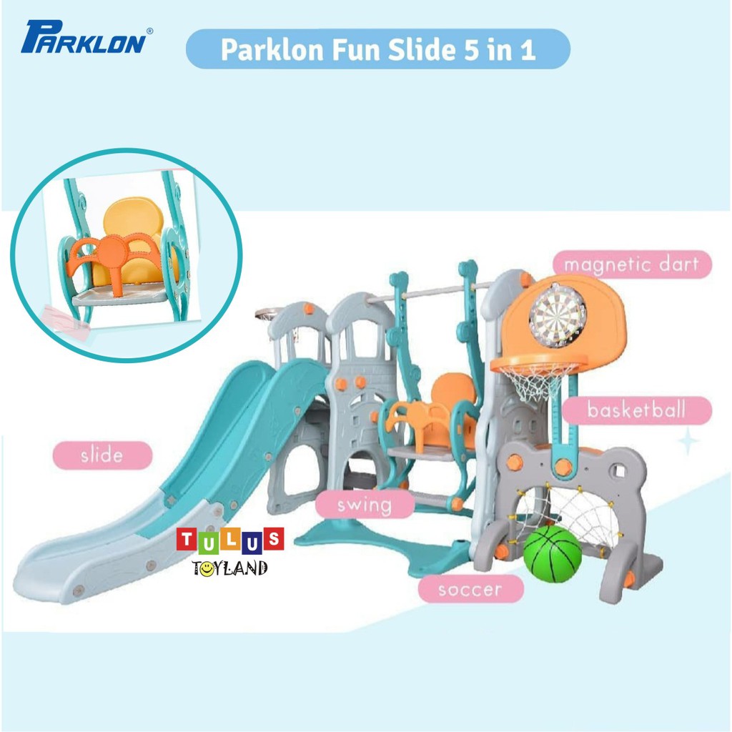 Perosotan Parklon Fun Slide n Swing 5 in 1 Multi Combination Castel 5in1 Seluncuran Ayunan Anak