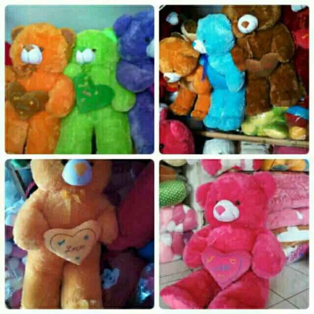 { Ukir Nama / Foto } Bordir Boneka  Beruang Teddy Bear 1 Meter