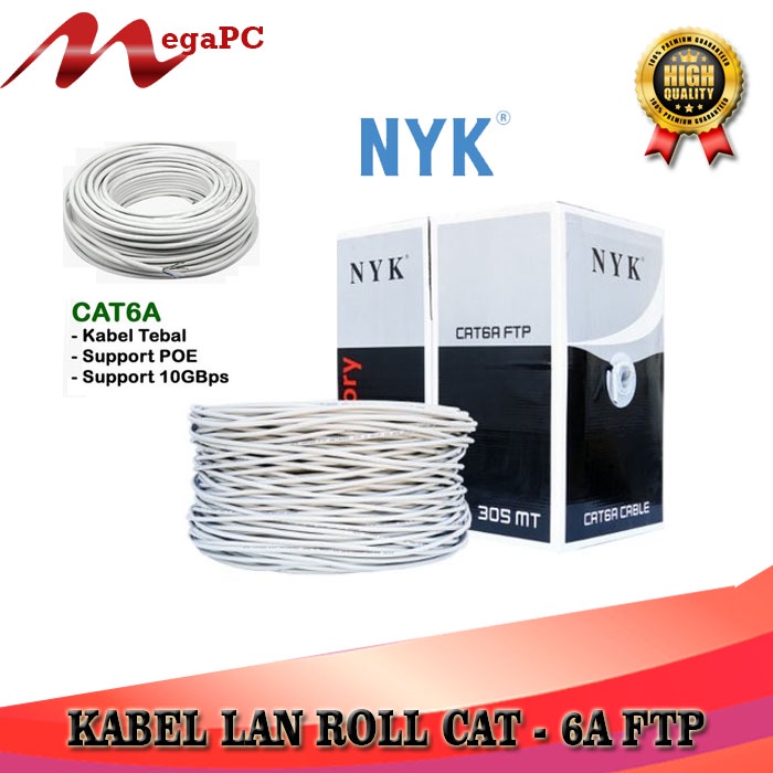 Kabel LAN Internet CAT 6E/CAT 6A 1 Roll 305 meter - UTP/FTP