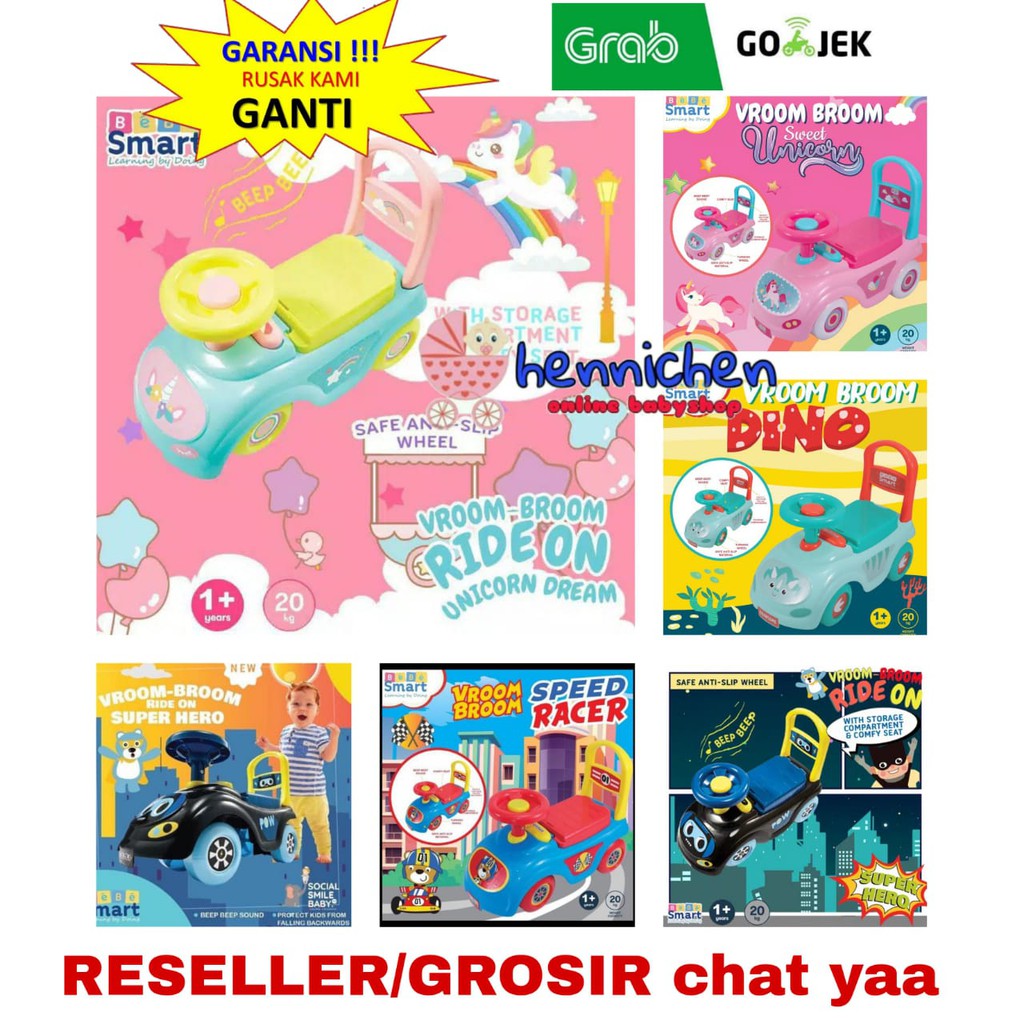 READY GOJEK GRAB Bebe Smart - Vroom Broom Ride On BBS875 BBS876 BBS878 BBS879 BBS880 BEBESMART