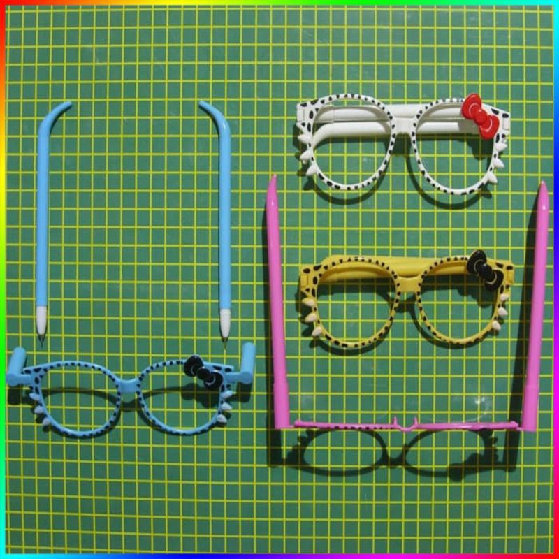 

pulpen kacamata hello kitty ballpoint bolpen pen pena bolpoin glasses