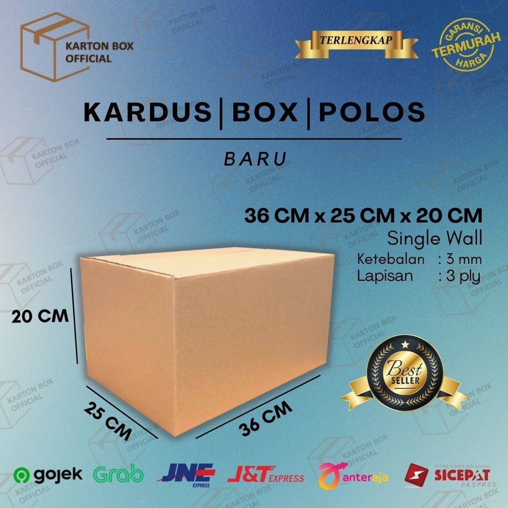 

Kardus Karton Box 36x25x20 CM Dus Kotak Packing Packaging Polos