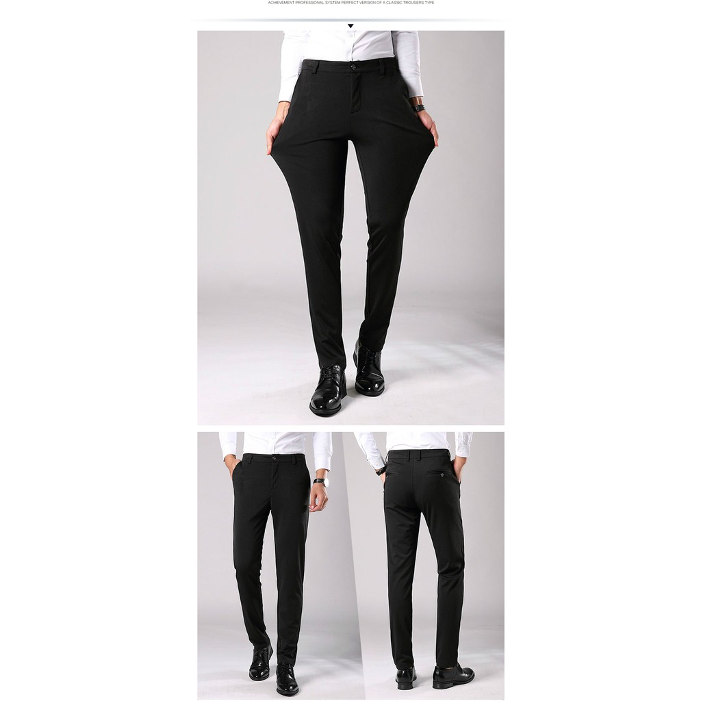 CELANA FORMAL / CELANA KERJA / CELANA KANTOR PRIA SLIMFIT HITAM HIGH TWIST ORIGINAL NIKAYU