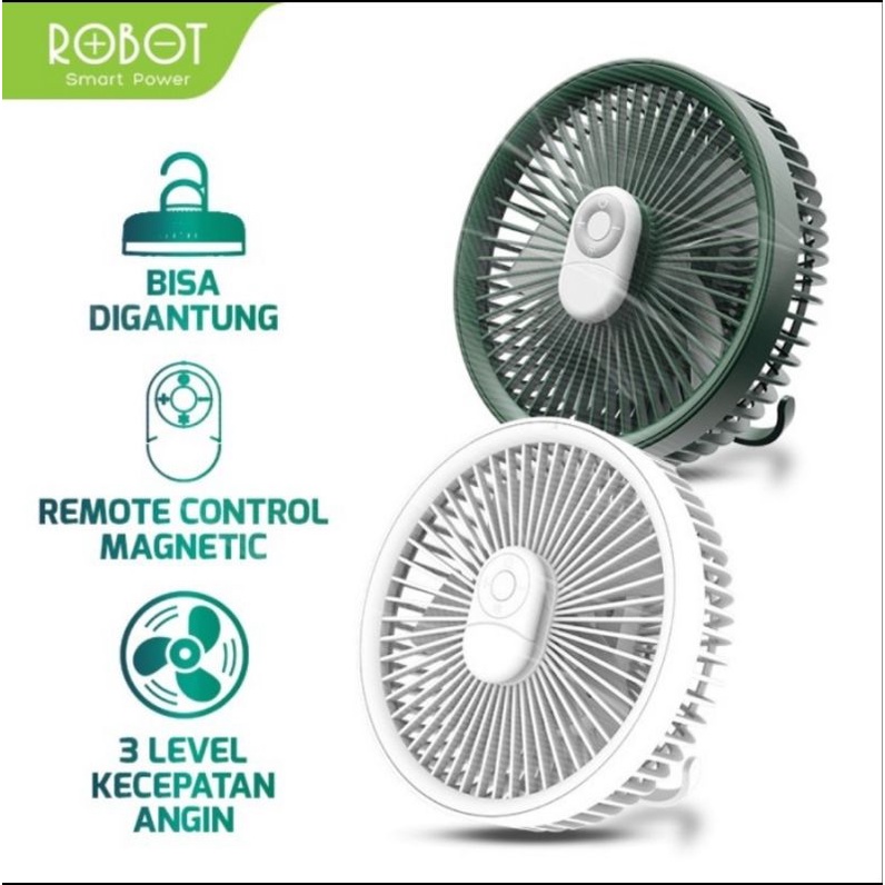 ROBOT USB Portable Mini Fan RT-BF16 4000 mAH Kipas Angin LED