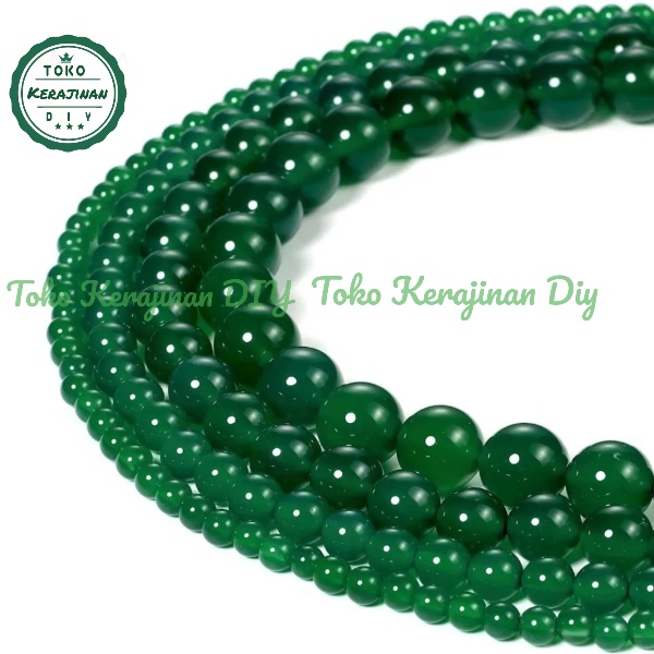 Bahan Gelang Batu Giok Hijau Natural 6.8.10mm Untuk Gelang Kalung Tasbih Craft &amp; DIY