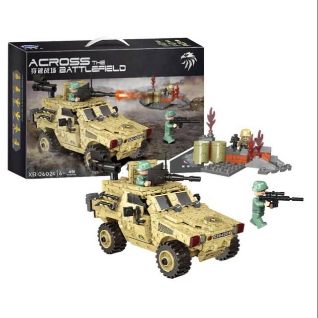  Lego Mobil Jeep  Polisi Tentara Militer Perang XB 06024 