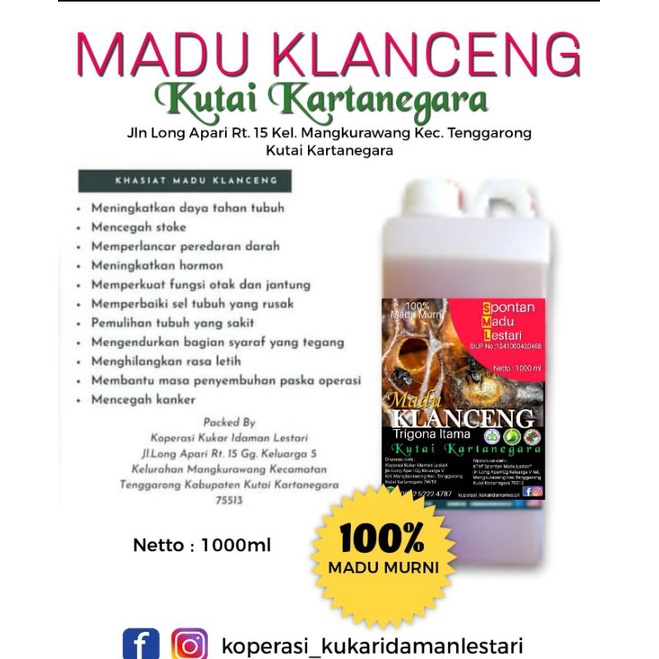 

Madu Kelulut/Klanceng Murni