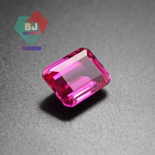 Batu Permata King Ruby Catam Rose Color Emerald 14 - 16 MM Merah Siam Versi Super