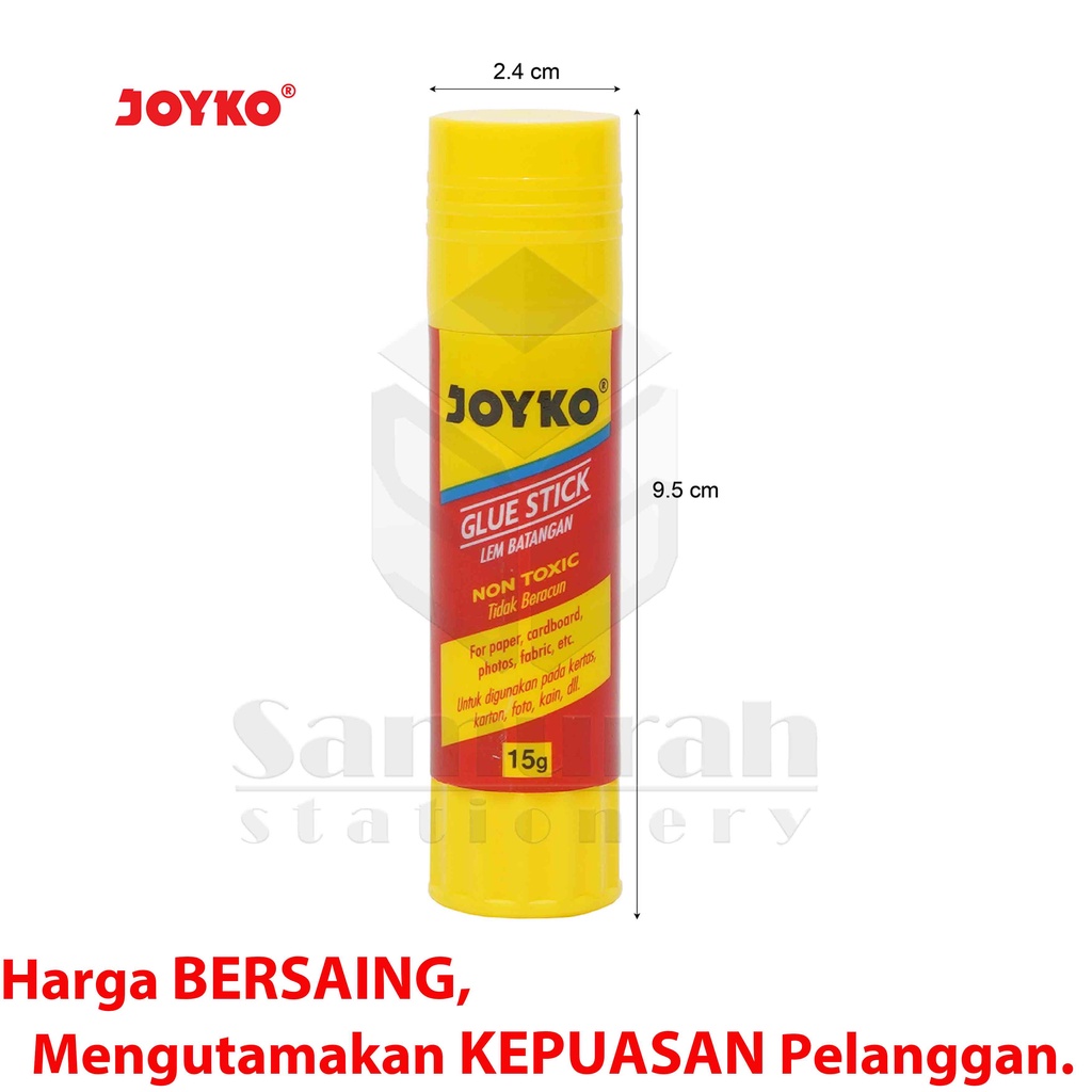 

H7Y Glue Stick GS-15 Joyko Pendek 1 box isi 12 pcs / Lem Kertas Putar GS 15 Gram / Lem Stik Batang