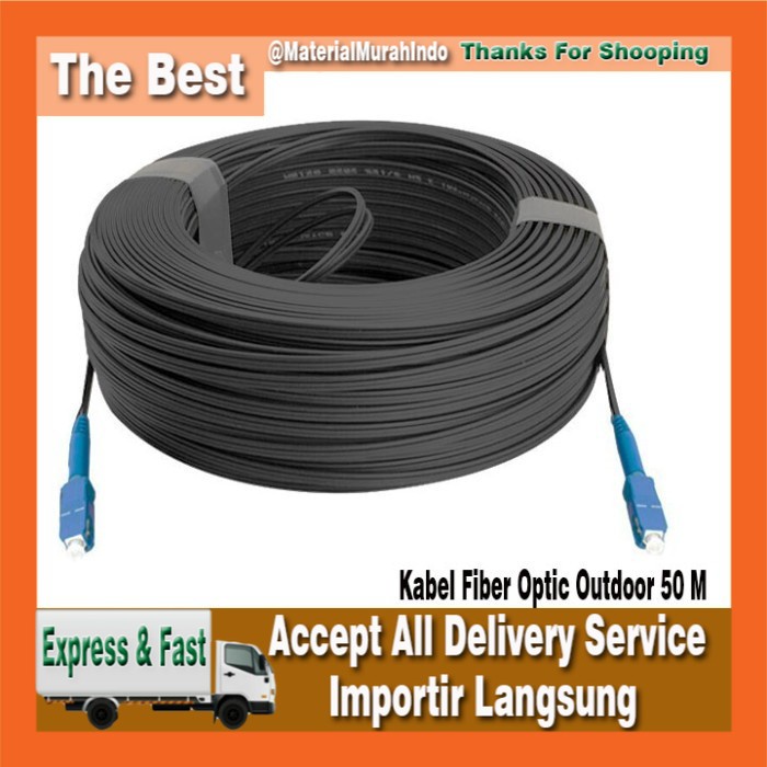 Drop Cable Fiber Optic 150 Meter -Kabel Fiber Optik Outdoor Ada Kawat