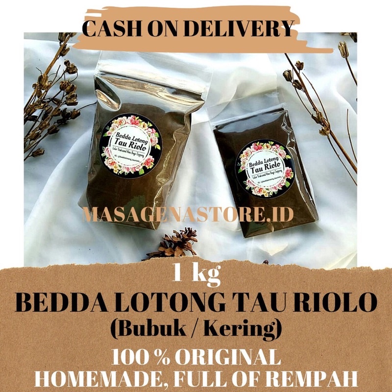 [TERMURAH] (Bisa COD) 1 kg Bedda Lotong Kering/Bubuk | Bedak Lotong | Lulur Hitam | Lulur Lotong
