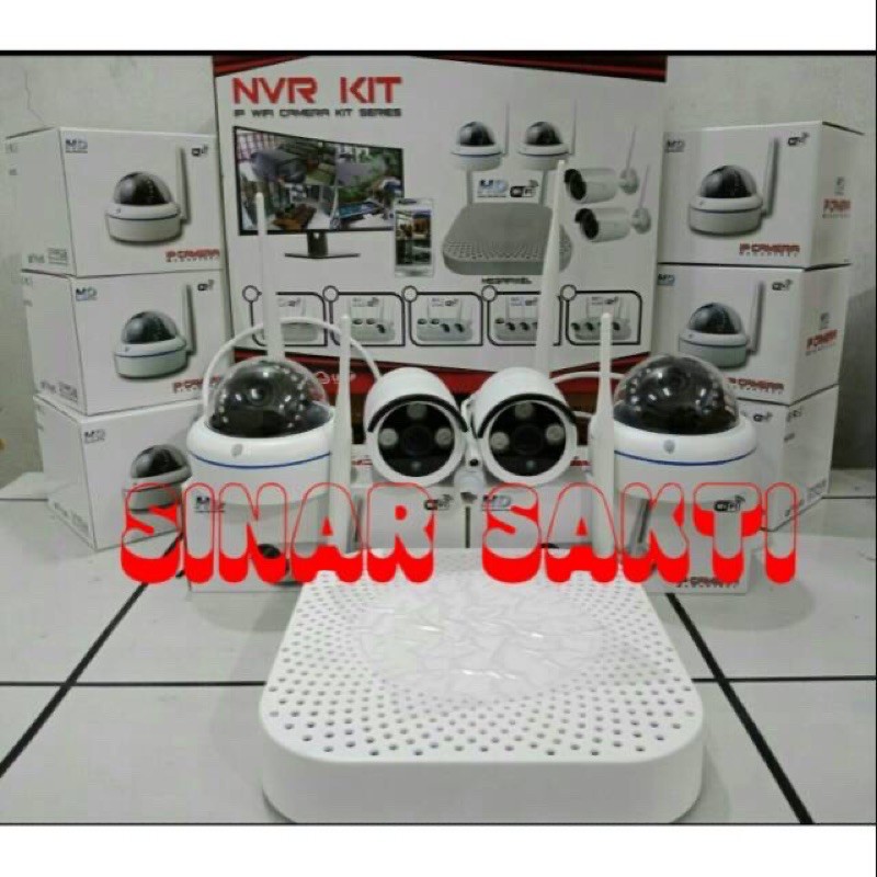 PAKET CCTV IP WIRELESS 8 Channel 4 Camera 3MP Full HD