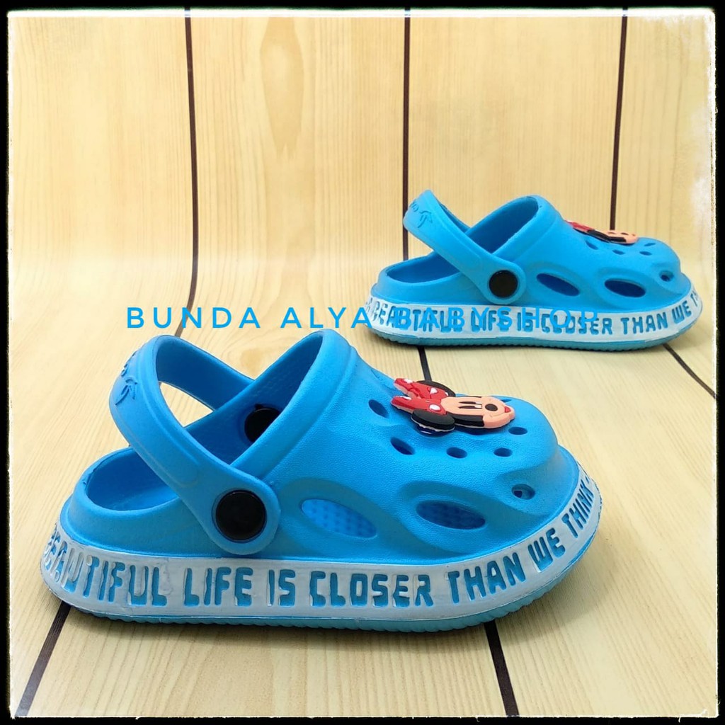 Sandal Anak Perempuan Usia 6 Bulan 1 2 3 4 5 Tahun Karet BIRU - Sendal Anak Cewek Lentur Lucu Karet Anti Licin Size 18 - 29