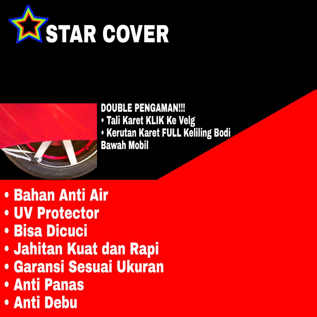 Sarung Mobil CHEVY QQ Polos MERAH Body Cover Penutup Body Chevy PREMIUM