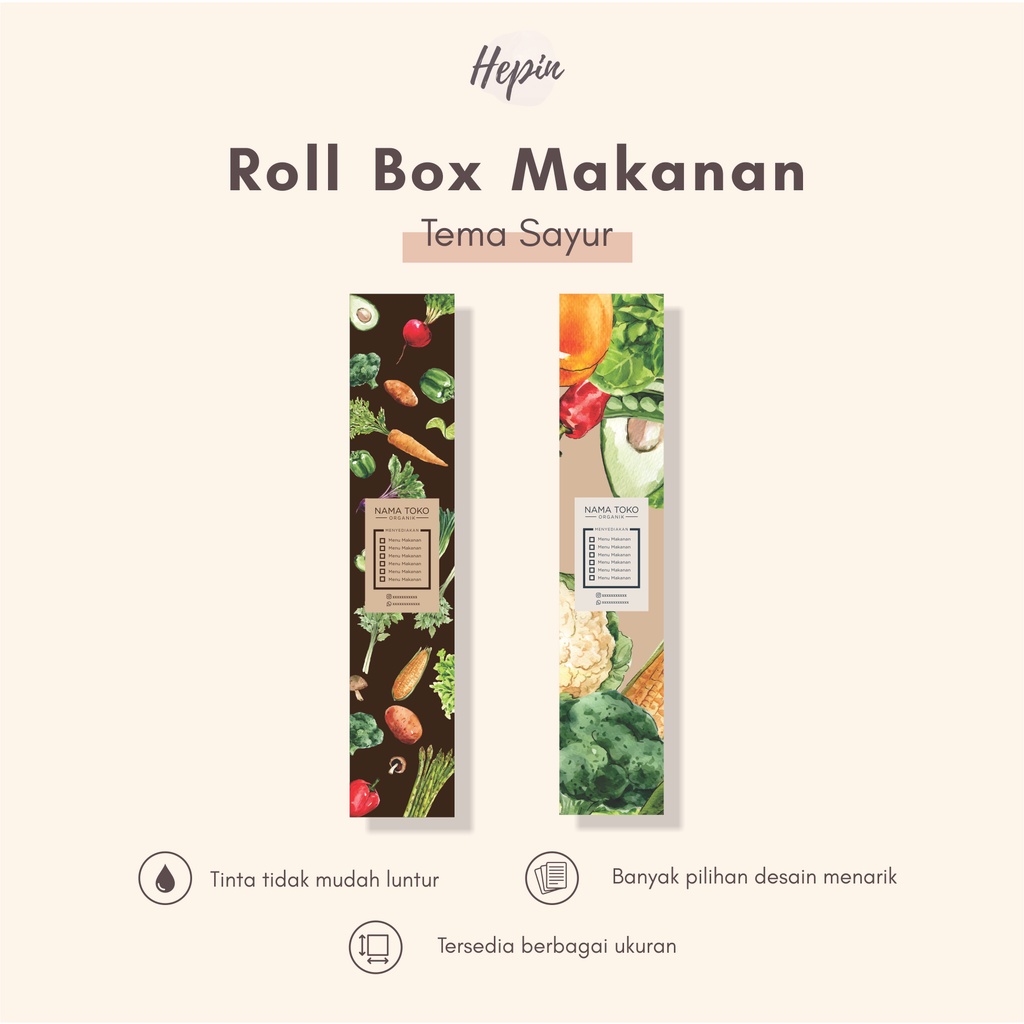 

Paperbelt Packaging Tema SAYUR - Food Box - Roll Box Penggulung Kemasan Makanan