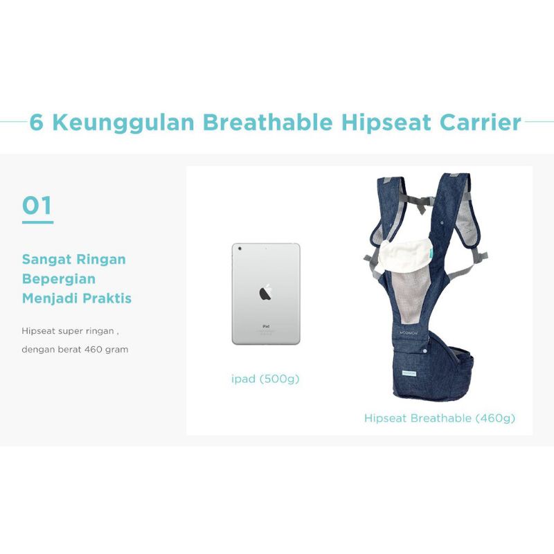 Mooimom - Breathable Hipseat Carrier / Gendongan Bayi